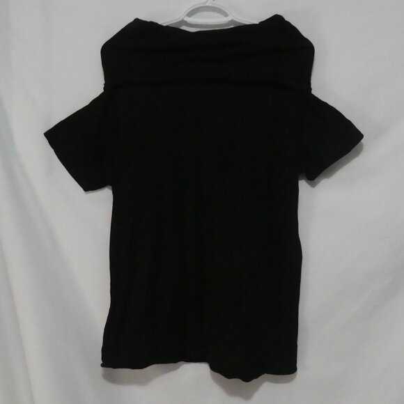 DIVIDED By H&M | medium | Black Off-Shoulder Short Sleeve Cotton Shirt - Picture 1 of 12